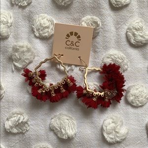 Tassel Earrings in Red by C&C California